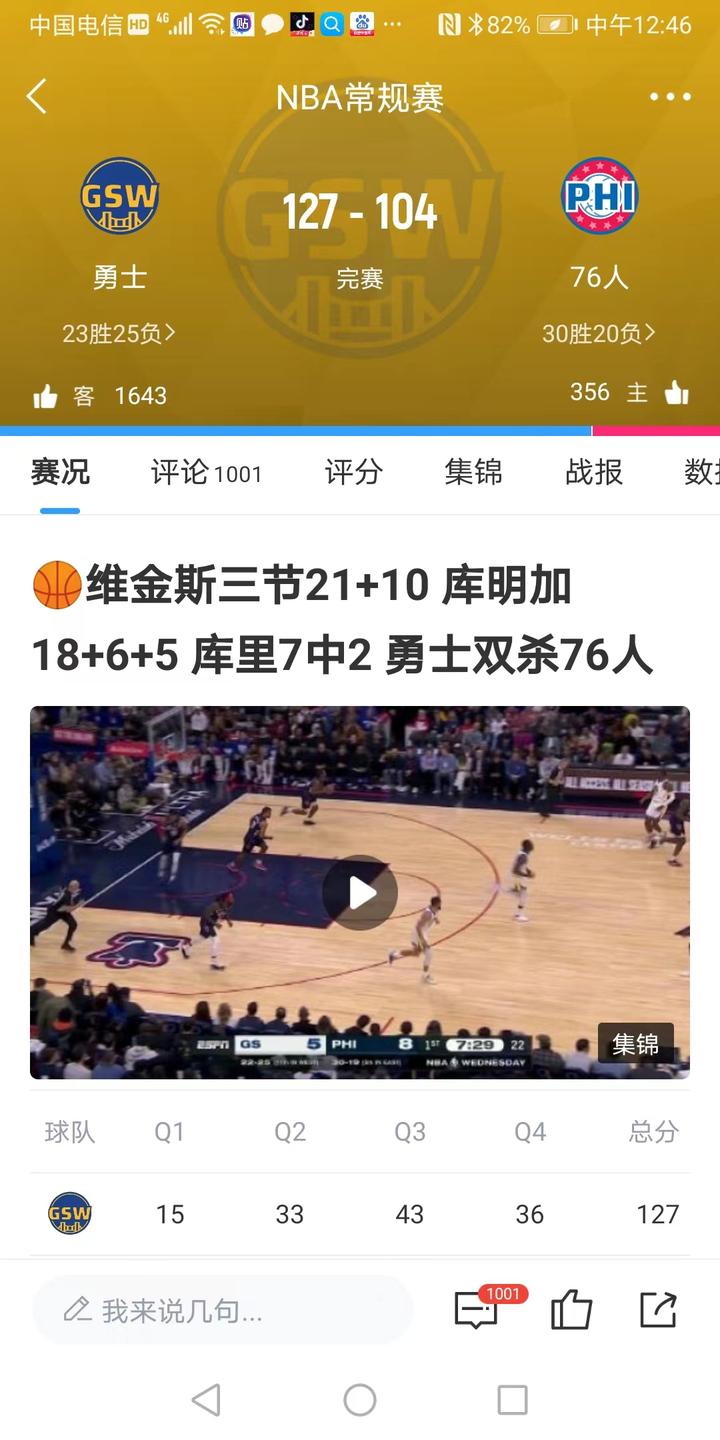 76人客场胜尼克斯，喜获两连胜